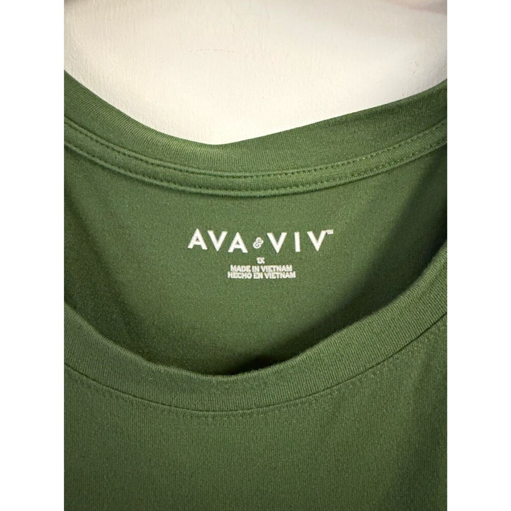 Ava & Viv Green Long Comfy T-Shirt Dress Size 1X - Picture 3 of 4